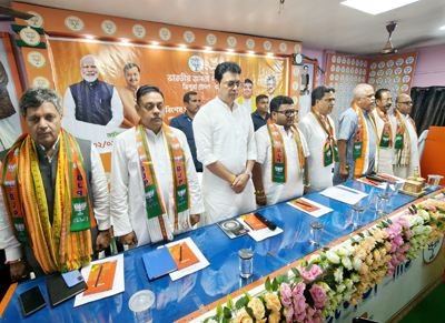 BJP national general secretary BL Santosh chaired a meeting of the party at state headquarters in Agartala on September 2.