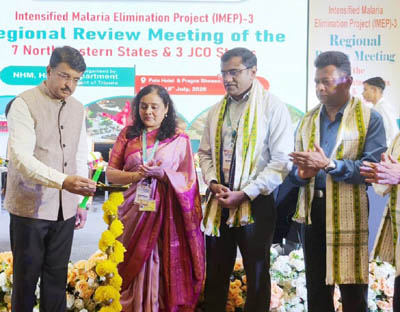 Health Secretary Kiran Gitte inaugurates awareness camp organised by National Health Mission at Agartala on July 16.