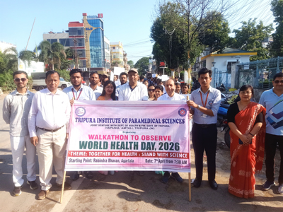 TIPS conducts a rally to mark world health day at Agartala on April 7.