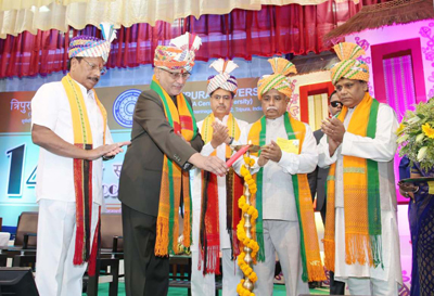 Vice President CP Radhakrishnan attended the 14th convocation of Tripura University on March 8.