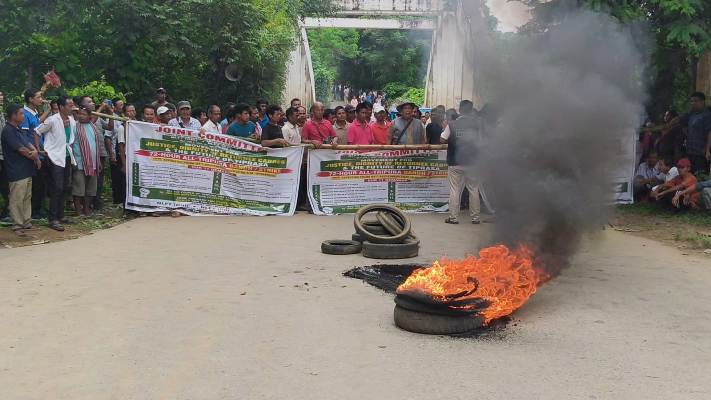 Vehicular movement along National Highway-8 and railway traffic were disrupted in Tripura on September 4 as surrendered militants belonging to two groups jointly launched a 72-hour blockade in support of their 11-point demands, including economic rehabilitation.