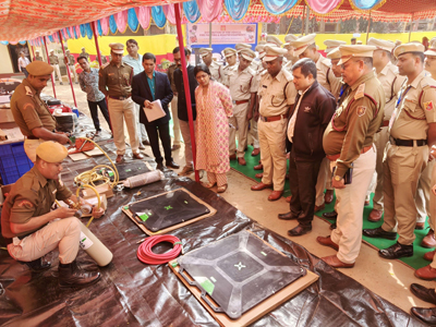 Fire Equipment distribution program organized by Badharghat Fire Station in Agartala on February 4.