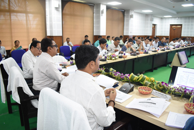 SC Welfare Minister Sudhangshu Das attended a review meeting of his department at Agartala on July 1.