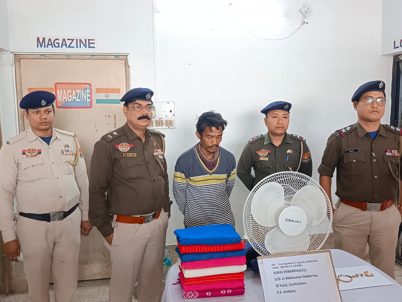 Police personnel of East Agartala police station arrested a thief along stolen items on January 20.