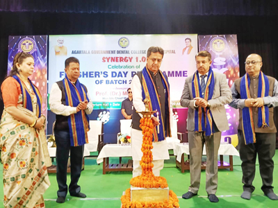 Chief Minister Dr Manik Saha inaugurated the Freshers Welcome of AGDC & IGM Hospital in Muktadhara Auditorium in Agartala on February 11.