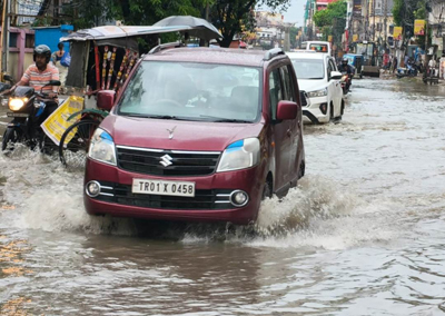 Heavy storm wreaks havoc across Agartala city on April 28.