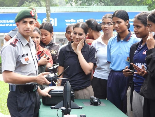 Assam Rifles conducted a drone display for NCC cadets of 13 NCC Battalion, Agartala, on October 8, with the aim of enhancing awareness about emerging drone technology, innovation and its applications in modern warfare.