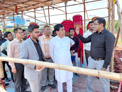 Mayor of Agartala Municipal Corporation (AMC) Dipak Majumder inspected the children's park area of Agartala on May 7 to review beautification works.