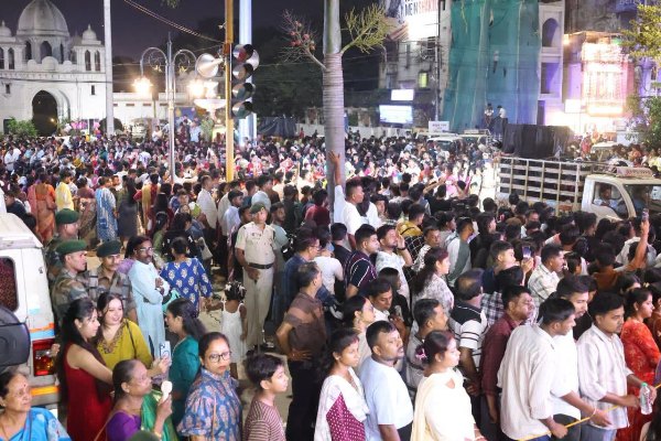 Glimpses of the great and colourful immersion carnival festival Mayer Goman in Agartala on October 23 evening.