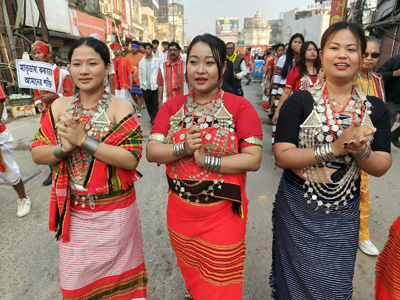 TISF activists held a protest seeking Roman Script for Kokborok on January 19 and tried to blockade the colourful Kokborok Day celebration in Agartala.