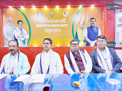 Chief Minister Dr Manik Saha chaired a meeting of BJP Janajati Morcha leaders at party headquarters in Agartala on March 7 ahead of TTAADC elections.