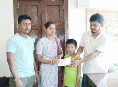 Kalyanpur MLA Pinaki Das Chowdhury donated Rs 1 lakh for the treatment of a ten year old boy at Kalyanpur under Khowai district of Tripura on September 16.