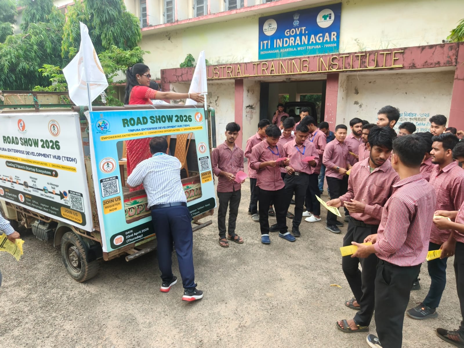 Tripura entrepreneurship development organised a road show in Agartala on April 23 from ITI Indrangar to increase awareness among people.