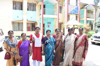 All India Democratic Women Association (AIDWA) leaders meet in a deputation at East Agartala Women Police Station on July 1.