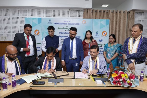 Tripura Gramin Bank (TGB)   signed a Memorandum of Understanding (MoU) with the Finance Department of Tripura government July 30th at the Civil Secretariat in Agartala, marking a new chapter in employee welfare and financial security. Through this strategic partnership, regular and Contractual employees of Tripura government drawing their salary through TGB can now avail the Bank Salary Package Scheme (SPS) absolutely free of cost, unlocking a wide range of exclusive banking privileges and unmatched financial protection.