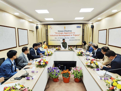 Chief Minister Dr Manik Saha released a strategic approach to Industrial Development in Tripura at TFTI, Agartala on February 12.