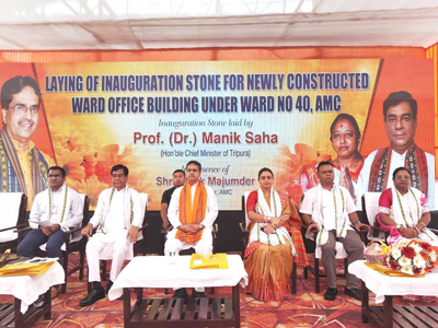Chief Minister Dr Manik Saha inaugurated the new office building of Agartala Municipal Corporation (AMC) ward 40 on July 7.