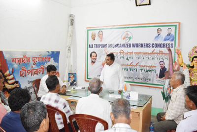 A meeting of Tripura unorganised Congress held at Congress Bhavan in Agartala on May 3.