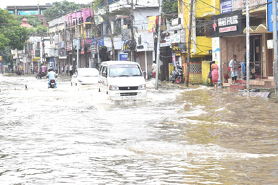 Agartala City again on July 13 morning witnessed massive water logging due to heavy rain.