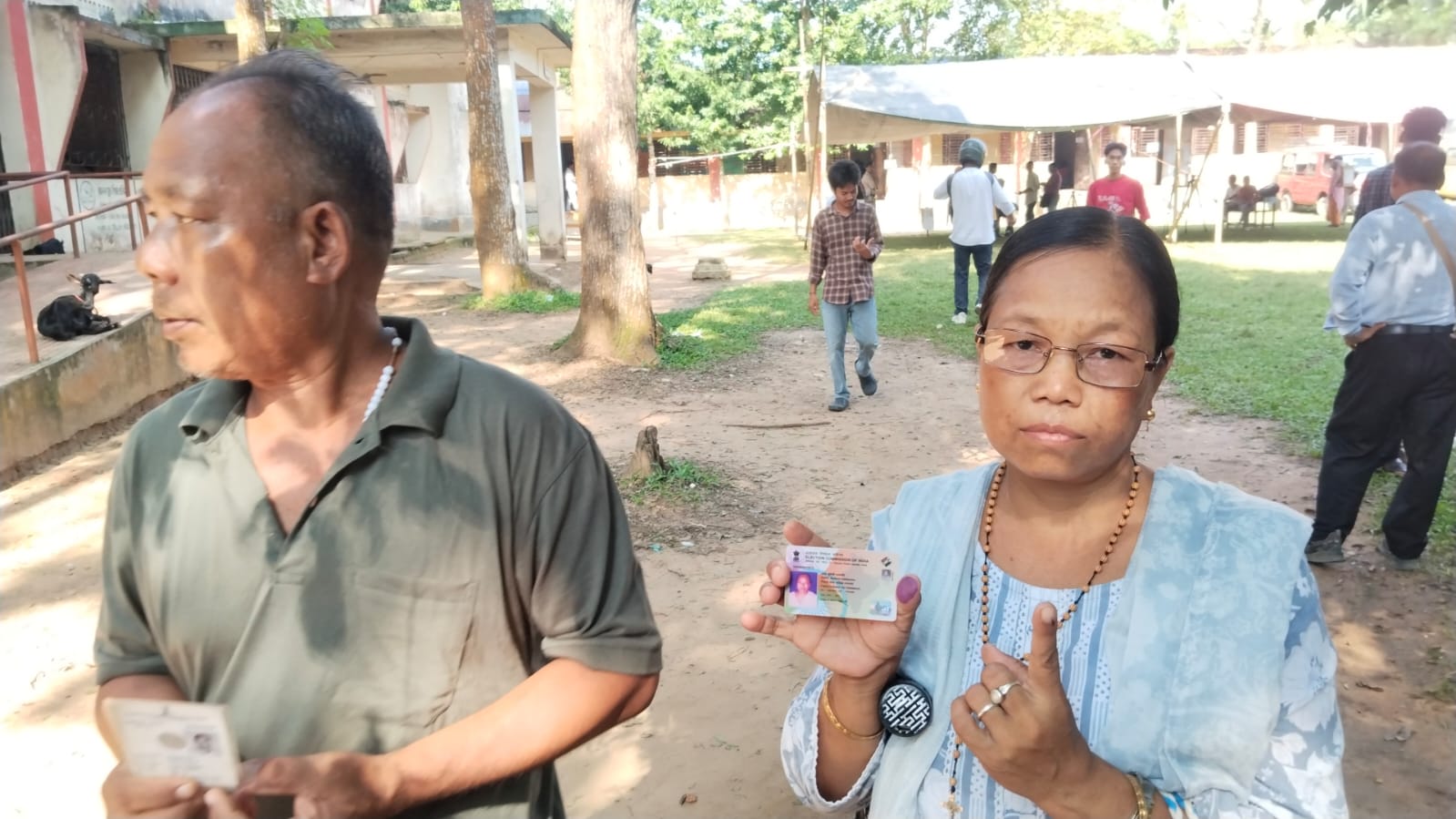 large number voters standing in long queues to cast their votes in the elections for the Village Committee (VC) of Autonomous District Council (ADC), which was by and large peaceful and fare on September 28.