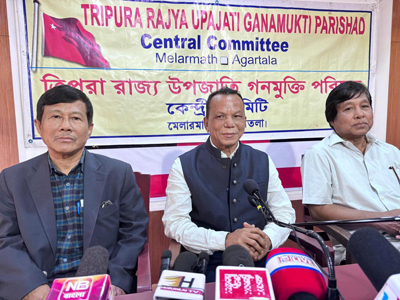 Ganamukti Parishad (GMP) leaders addressed a press conference at CPIM headquarters in Agartala on January 31.