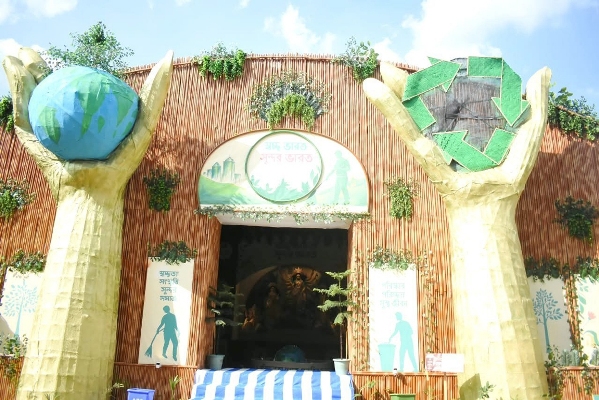 Puja Pandal of Krishnanagar Club of Agartala on October 17.