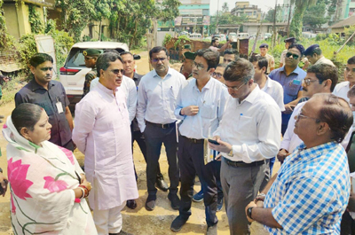 Chief Minister Prof. Dr. Manik Saha visits the under-construction Khetra Mohan S.B. School at Shantipara in Agartala on October 3.