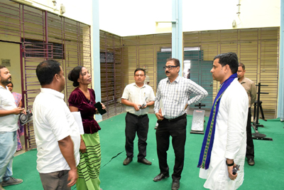 SC Welfare Minister Sudhangshu Das visits the Ambedkar Hostel in Agartala on October 1.