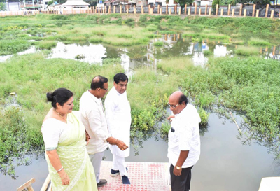 Agartala Municipal Corporation (AMC) Mayor Dipak Majumder inspects various areas of the city for proposed development projects on June 6.