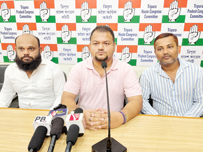 Sadar District Tripura Pradesh Youth Congress president addressed a press conference at Congress Bhavan in Agartala on September 3.