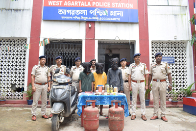 Police arrest three thieves under the jurisdiction of West Agartala Police Station on August 25.