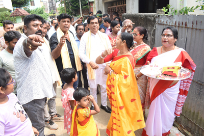 Mayor of Agartala Municipal Corporation (AMC) , Dipak Majumder inspects roads and civic infrastructure at Ward No 3 in the city on October 2.