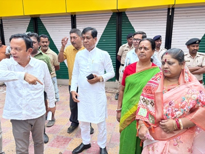 Mayor of Agartala Municipal Corporation (AMC) Dipak Majumder visited Battala market areas on May 6 ahead of market shed distribution of newly constructed shops .
