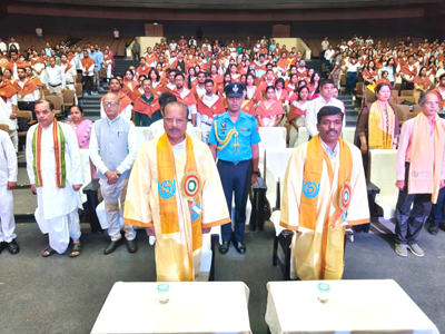Governor Indrasena Reddy Nallu attended the 39th convocation of IGNOU at Rabindra Bhavan in Agartala on April 7.