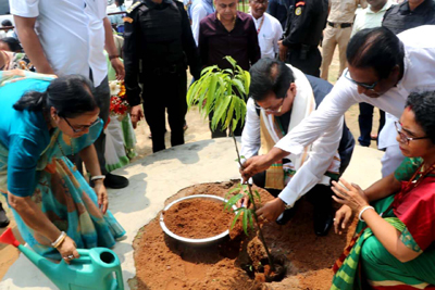 Union Minister of Ports, Shipping and Waterways Sarbanand Sonowal attended a plantation programme at Natunnagar School, at the outskirts of Agartala on June 14.