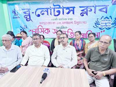Blue Lotus club organised a press conference at Agartala on February 27 highlighting their local welfare demands.