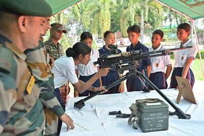 National Cadet Corps (NCC) Cadets attended a weapon display as a part of combined annual training camp organized by the Assam Rifles in Agartala on April 16.