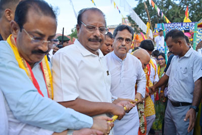 Governor Indrasena Reddy Nallu and Chief Minister Dr Manik Saha inaugurated Rath Yatra festival of ISKCON in Agartala on July 16.