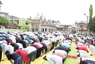 Pious Muslims offered ‘namaaz’ (prayers) on March 21 morning in a gesture of thanks giving at the end of the month-long fasting during Ramadan at Gadhu Miah mosques in Agartala. Muslims across Tripura celebrated Eid-ul-Fitr with fervour and gaiety on March 21.