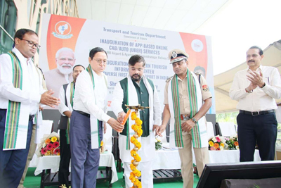 Transport Minister Sushanta Chowdhury launched app based cab services at MBB Airport in Agartala on September 3.