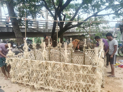 Preparations underway for Garia Puja in Agartala on April 20 .