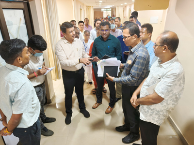 Health Secretary Kiran Gitte visited Atal Bihari Vajpayee Regional Cancer Hospital in Agartala on June 23 and review activities of the hospital.