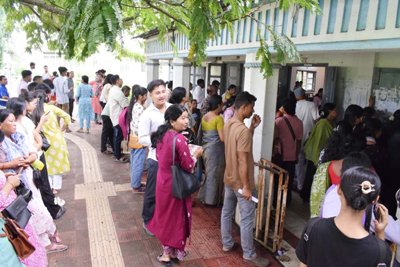Admission process for various undergraduate courses underway at different general degree colleges for the current academic session in Agartala on June 22. 