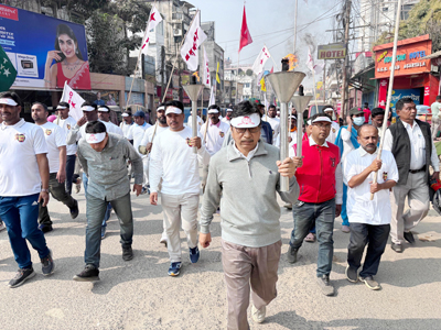 DYFI organised a rally, run for ‘Safe Generation’ at Agartala on February 8.