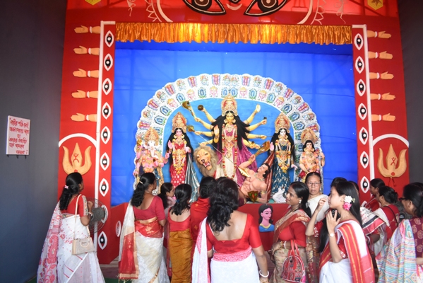 Glimpses of Durga Puja pandal and idols of Tarun Sangha, Kalayani, Agartala.