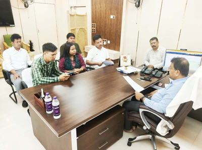 SFI-TSU leaders meet in a deputation at the office of Tribal Welfare Directorate during a deputation in support of their demands on September 16.
