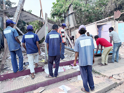Old encroachment near Jackson gate was evicted by Agartala Municipal Corporation (AMC) authorities on February 28.