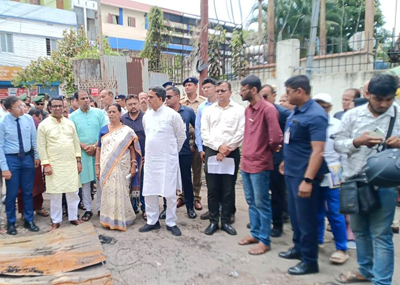 Chief Minister Dr Manik Saha visited the fire affected district court complex in Agartala on June 17  and met the victim traders.