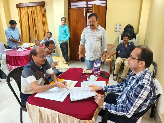 A private hospital of Agartala conducts a health camp at Agartala Press Club on July 25.