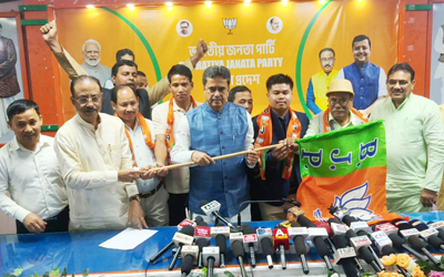 Two MDCs of Tipra Motha party joined BJP at party state headquarters in Agartala on March 24 while the Chief Minister and BJP state president welcomed them with party flags.